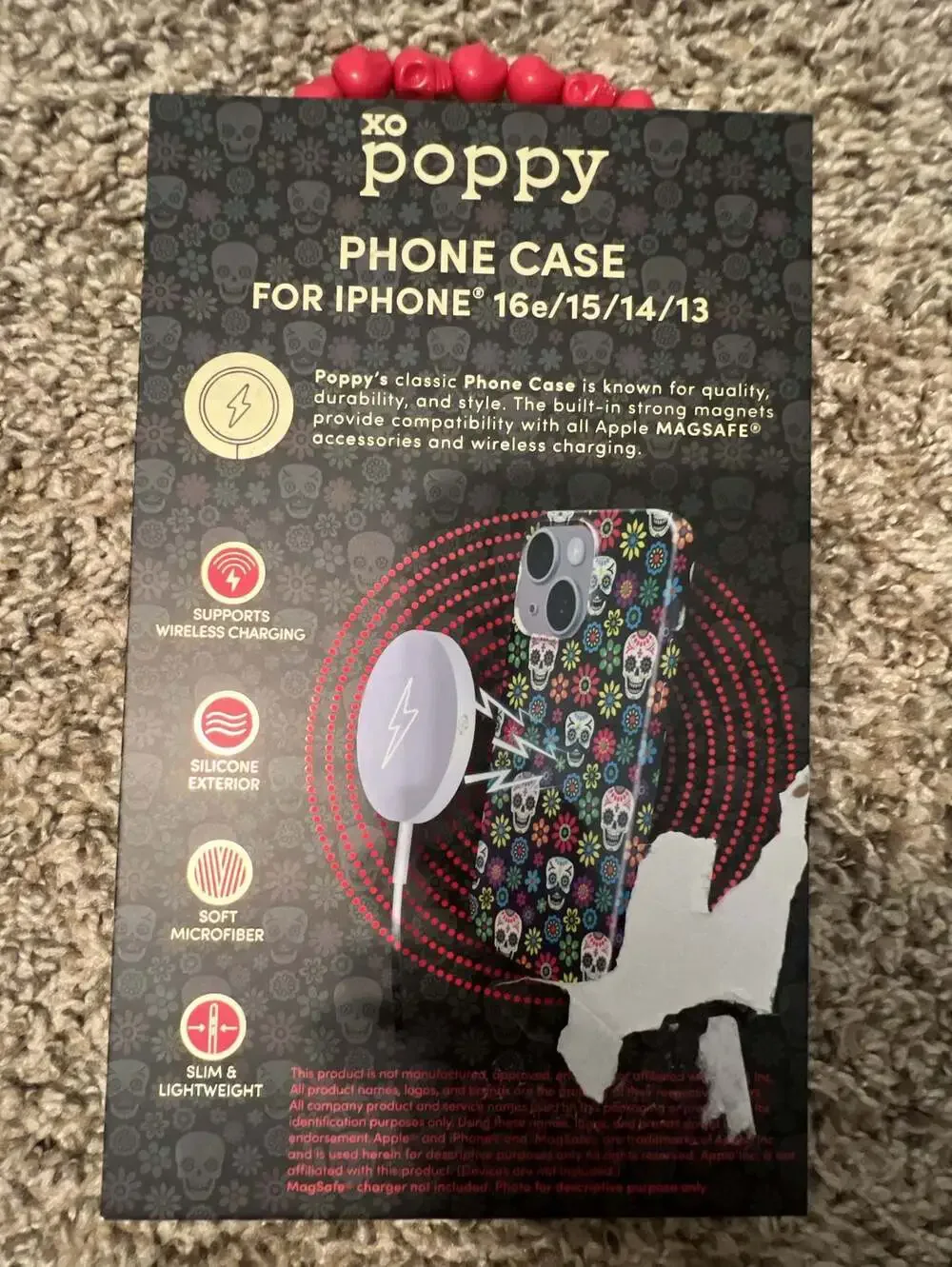 XO Poppy Day Of Dead MagSafe Phone Case iPhone 16e/15/14/13